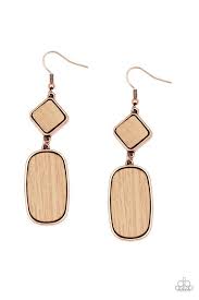 Paparazzi ♥ You WOOD Be So Lucky - Brown ♥ Earrings