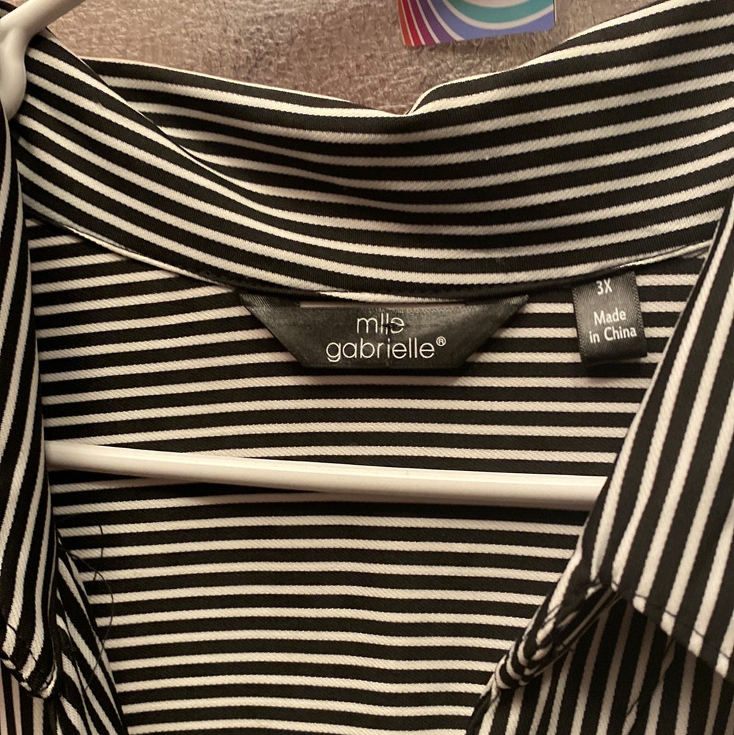 Black striped shirt dress 563