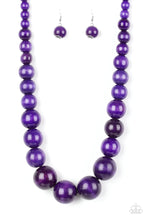 Load image into Gallery viewer, Effortlessly Everglades - Purple Wood Necklace-Paparazzi