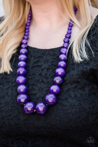 Effortlessly Everglades - Purple Wood Necklace-Paparazzi