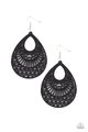 Load image into Gallery viewer, Paparazzi Earring ~ Shoulda Coulda WOODa - Black  Location 6
