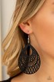 Load image into Gallery viewer, Paparazzi Earring ~ Shoulda Coulda WOODa - Black  Location 6