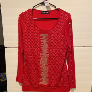 Red beaded 168 sweater lg 535