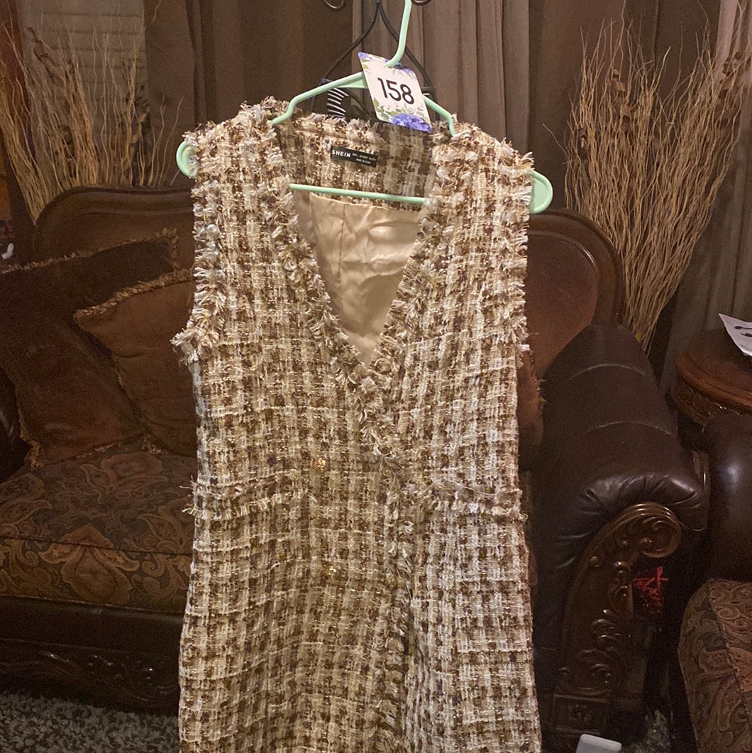 She  size large tweed dress.  158