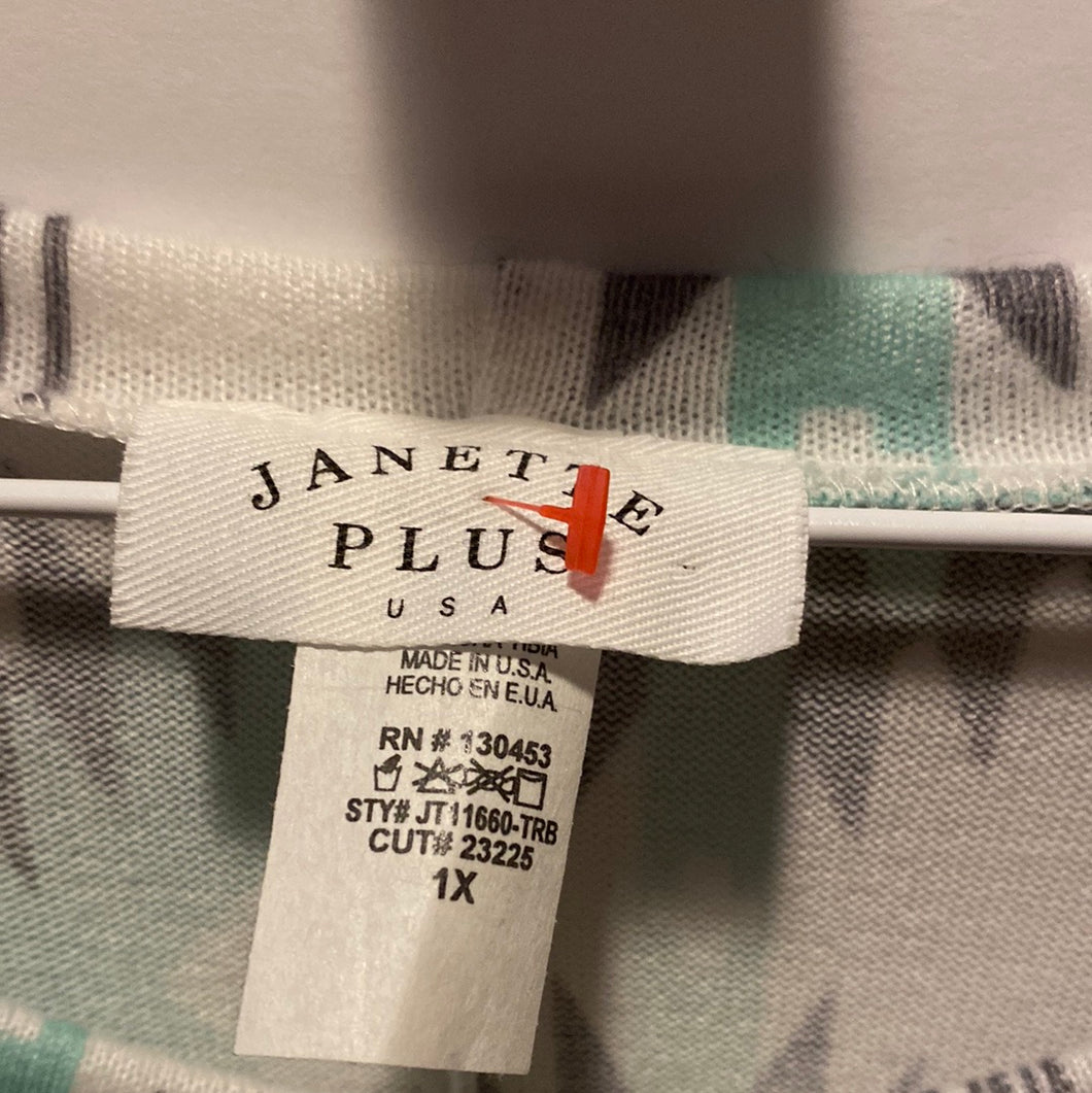 Jannette plus 1X 427 grey and green