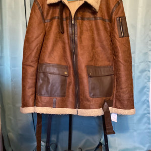 Brown suede bomber jacket.       3xl.       152