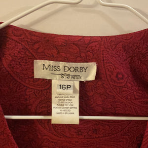 Miss dorby burgundy suit skirt coat 16p.    504