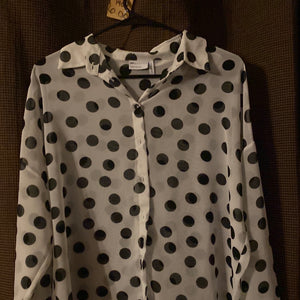 Black and white polka dot shirt 1404